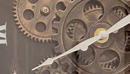 15 Inch Gear Clock With Real Moving Gears, Steampunk Clock, Industrial Wall Clock, Roman Numeral Gear Wall Clock, Ideal Clock for Living Room, Decorative Timepiece, Nautical Coast Decor, Vintage Style