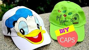 How to paint on plain caps at home I DIY waterproof Easy motivational cap and Disney Donald duck cap