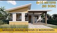 Small House Design Idea (8x10 meters) 80sqm with three bedrooms