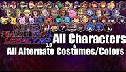 Super Smash Bros Legacy XP 2.0 - Alternate Costumes/Colors & All Characters