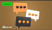 3D Chat Box Icon in Blender - Beginner | CGNTM