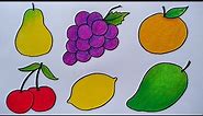 Menggambar buah buahan || Cara mewarnai gradasi buah buahan