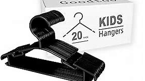 Kids Hangers Childrens Hangers Kid Coat Hangers Bulk Black Baby Hangers Plastic Infant Hangers(20 Pack)