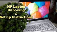 New hp laptop setup instructions | hp laptop unboxing and setup | hp 15 laptop user manual