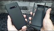 Black 360 Full Protection Case for Samsung S10 plus, S10e including a screen protector