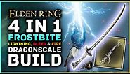 Elden Ring - 4 in 1 Frostbite Lightning Katana Build w/ Bleed & Fire! How to Get Dragonscale Katana