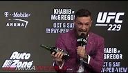 Conor McGregor Sneaks Whiskey Into the Press Conference (UFC 229)