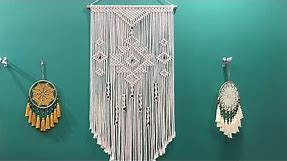 How to make A simple Geometric Macrame Wall hanging /easy macrame pattern/ Step by step tutorial