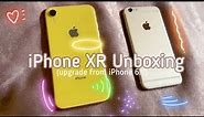 Yellow iPhone XR Unboxing (upgrade from iPhone 6!)