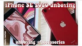 iPhone SE 2020 unboxing | red, 64gb | aesthetic unboxing | my new phone❤️