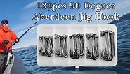 130pcs 90 Degree Jig Hooks Kit Aberdeen Fishing Hooks