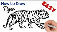 How to Draw a Tiger Easy | Animals Drawing Art Tutorial