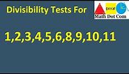Divisibility Tests for 2,3,4,5,6,8,9,10,11 | Math Dot Com