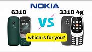 Nokia 6310 vs Nokia 3310 4g | Side by Side Comparison | Quick Specs and Price