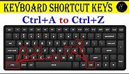 Shortcut Keys of Computer Ctrl A to Z | computer a to z shortcut keys | keyboard shortcut key a to z