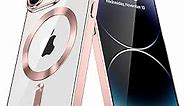 LEMAXELERS Case for iPhone 8 Case, Clear Magnetic Case with Built-in Magnets Compatible with MagSafe, Crystal Clear [Non Yellowing] Slim Soft TPU Cover for iPhone 7 / iPhone SE 2020 Rose Gold YY