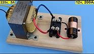 12V 200A DC from 220v // Powerful Battery Charger 12V, How to Make 12v Battery Charger