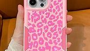 for iPhone 15 Pro Max Case Pink Leopard Cheetah Print, Heavy Duty Tough Rugged Full Body Protection Shockproof Protective Women Girls Case for iPhone 15 Pro Max 6.7'' 2023