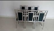 Stainless Steel Dining Table set with Six Chair...