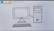 Computer set drawing | Easy Pencil Drawing for beginner's