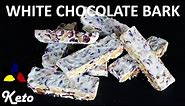 5 Minute Keto White Chocolate Holiday Bark - sugar free Christmas candy