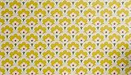 Ambesonne Floral Peel & Stick Wallpaper for Home, Continuous Demonstration of Retro Look Happy Spring Tone Flowers Print, Self-Adhesive Living Room Kitchen Accent, 13" x 100", Yellow and Lime Green