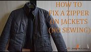 How to fix a zipper on jackets (no sewing)