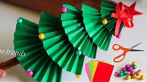 How to make christmas tree with paper for kids || christmas tree decoration ideas || DIY Xmas tree