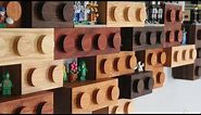 Making a Shelf Out of Wooden Lego Bricks