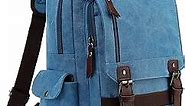 Leaper Canvas Messenger Bag Sling Bag Cross Body Bag Shoulder Bag Sky Blue, L
