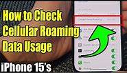 iPhone 15/15 Pro Max: How to Check Cellular Roaming Data Usage