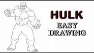 How to Draw Hulk Drawing Easy Sketch | The Incredible Hulk Outline Art for Beginners