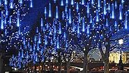 30cm 8-Tube Falling Rain Meteor Shower Christmas Lights - Blue Outdoor Icicle Dripping Shooting Star Lights