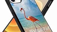 Phone Case Compatible with iPhone 12 iPhone 12 Pro Flamingo Bird Black Frame Shockproof and Slim Rubber TPU Material with Uniqe Design