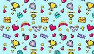 Retro Arcade Games icons seamless pattern looping background animation