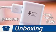 Cargador de carga rápida Samsung (15W) - Unboxing y Test en Español
