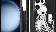 for Samsung Galaxy S23 Ultra Case, Heavy Duty Protective Shockproof Selfie Skeleton S23 Ultra Case for Men Women Boys Girls, Designer Tough Rugged Bumper Hard Phone Case for Samsung S23 Ultra