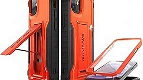 ExoGuard Compatible with iPhone 12 Mini Case, Rubber Shockproof Full-Body Cover Case Built-in Screen Protector with Kickstand for iPhone 12 Mini 5.4 inch Phone (Orange)