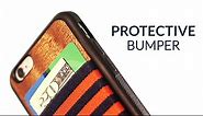 jimmyCASE iPhone 6 Wallet Case, Black Bumper