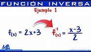 Función inversa | Ejemplo 1 @MatematicasprofeAlex