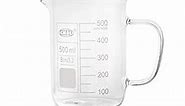 DS. DISTINCTIVE STYLE Chemistry Glass Beaker with Handle 500 Milliliters Lab Beaker Borosilicate Glass Measuring Cup for Laboratory