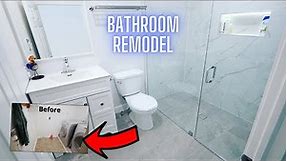 DIY Transformation - Laundry Room into Bathroom Renovation