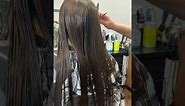 SIX INCHES OFF lONG HAIR BEFORE & AFTER
