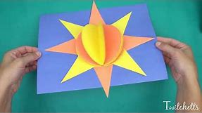 3D Paper Sun - How to Make a Sun from Paper Step-by-Step - Construction Paper Crafts for Kids!