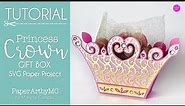 How to Make a Princess Crown Gift Box with Gold Foil | SVG Project | Cricut Project | Cameo Project
