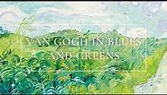 Van Gogh in Blues and Greens fine art wallpaper screensaver background HD 1080p