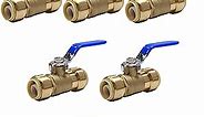 (Pack of 5) EFIELD 1/2 Inch Ball Valve for Push-Fit Valve Full Port Ball Valve with a Disconnect Clip