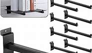 10 Pieces Slat Wall Faceout, 12 Inch Metal Square Straight Arm Hooks, Slatwall Hooks and Hangers Slatwall Accessories for Clothing Retail Garage Shop Display (Black)