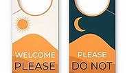 Please Do Not Disturb Door Hanger Sign/Welcome Please Knock - 2 Pack - Universal Fit - 9 x 3.5" - Perfect Hanging Signs for Bedroom, Hotel, or Home Office to Ensure Privacy and People Do Not Enter