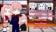 Anime characters with pink hair react to each other|part 1/4|🇷🇺/🇺🇸| Bad English| GC •Gojo•